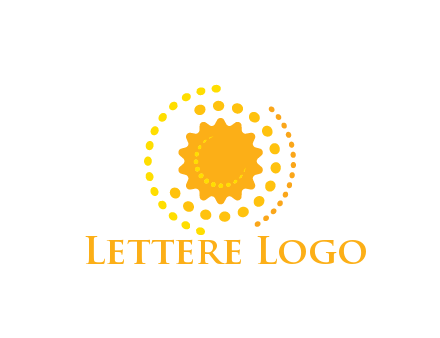 abstract sun with dotted pattern