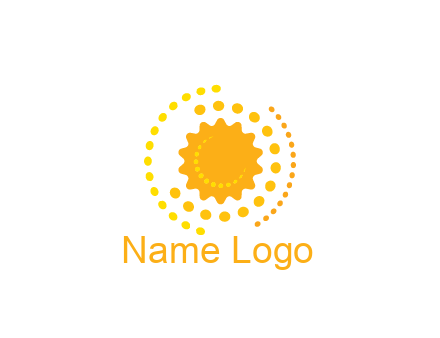 abstract sun with dotted pattern