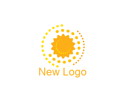 abstract sun with dotted pattern