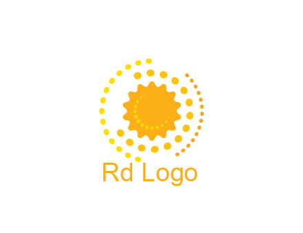 abstract sun with dotted pattern