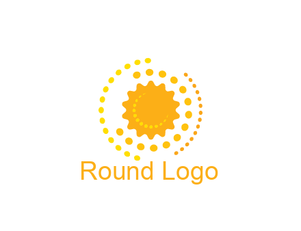 abstract sun with dotted pattern