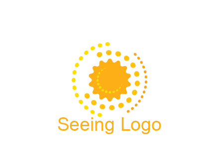 abstract sun with dotted pattern