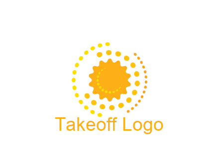 abstract sun with dotted pattern