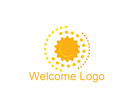 abstract sun with dotted pattern