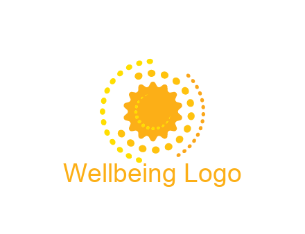abstract sun with dotted pattern