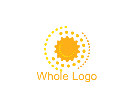 abstract sun with dotted pattern