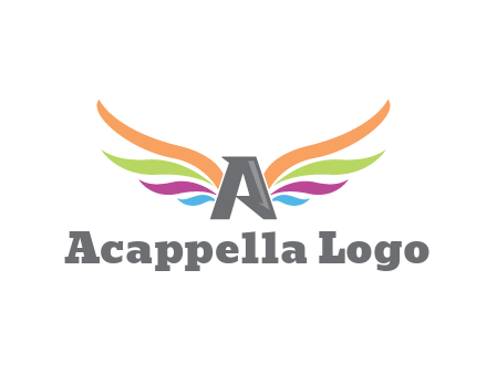letter A with colorful wings