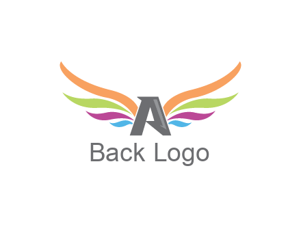 letter A with colorful wings