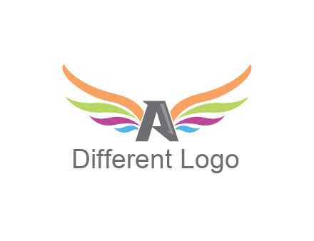 letter A with colorful wings