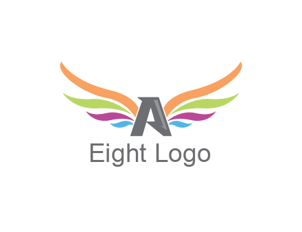 letter A with colorful wings