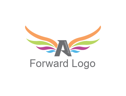 letter A with colorful wings