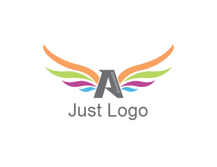 letter A with colorful wings