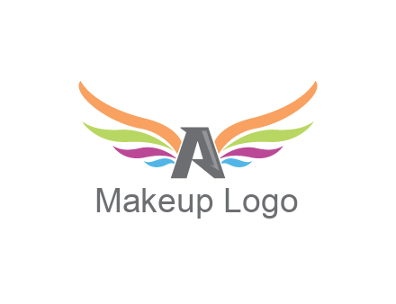 letter A with colorful wings