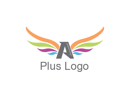 letter A with colorful wings