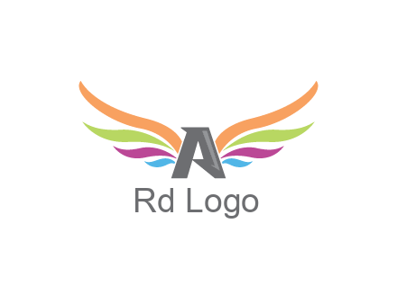 letter A with colorful wings