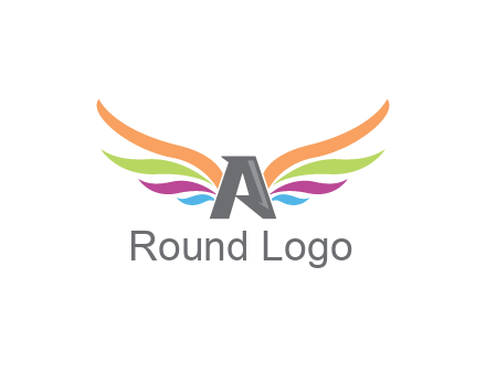 letter A with colorful wings