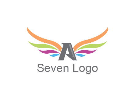 letter A with colorful wings