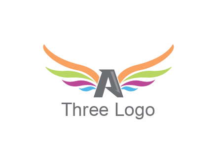 letter A with colorful wings
