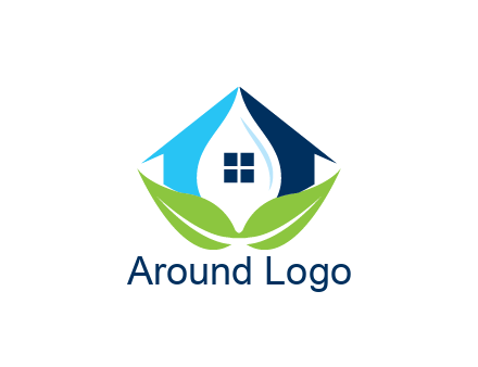 negative spacing water droplet in house with leaves