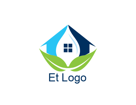 negative spacing water droplet in house with leaves