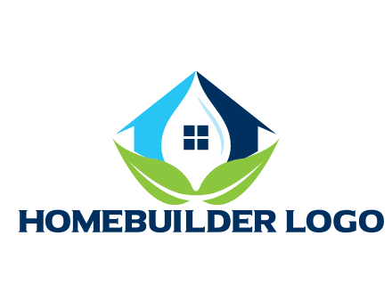 negative spacing water droplet in house with leaves