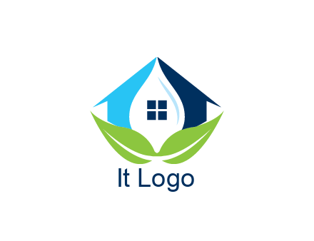 negative spacing water droplet in house with leaves