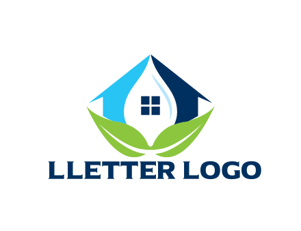 negative spacing water droplet in house with leaves