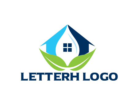 negative spacing water droplet in house with leaves