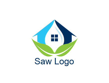 negative spacing water droplet in house with leaves