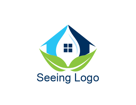 negative spacing water droplet in house with leaves