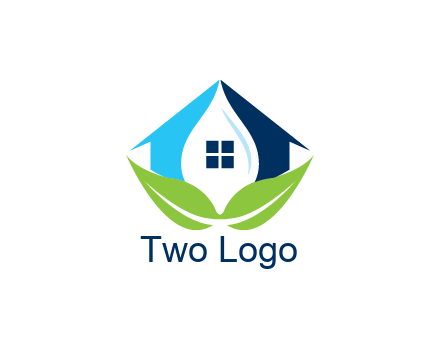 negative spacing water droplet in house with leaves
