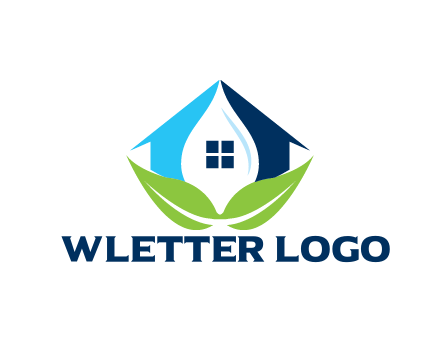 negative spacing water droplet in house with leaves