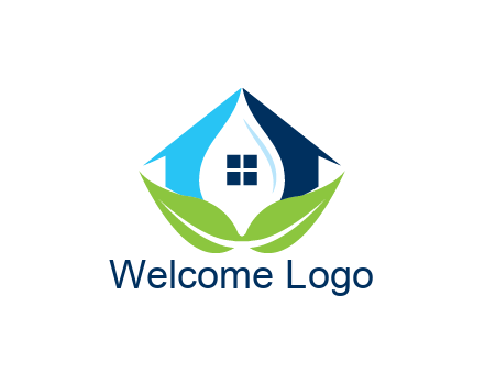 negative spacing water droplet in house with leaves