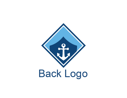 ship anchor in shield in polygon