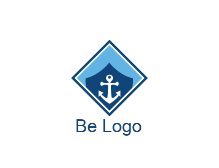 ship anchor in shield in polygon