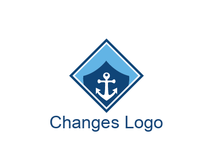 ship anchor in shield in polygon