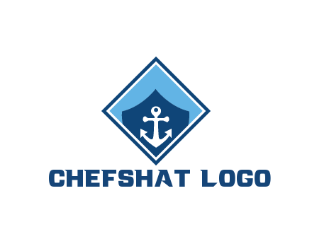 ship anchor in shield in polygon