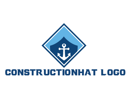 ship anchor in shield in polygon