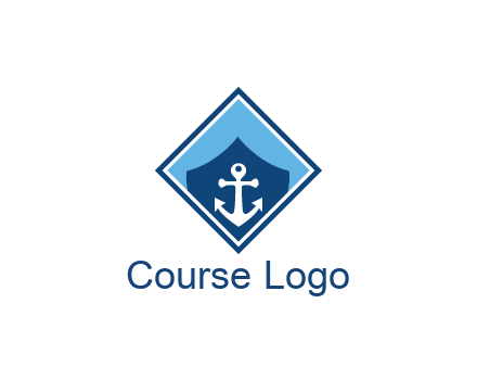 ship anchor in shield in polygon