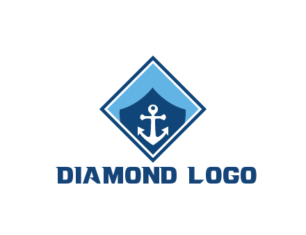 ship anchor in shield in polygon