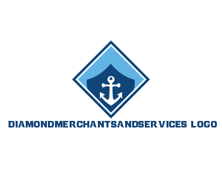 ship anchor in shield in polygon