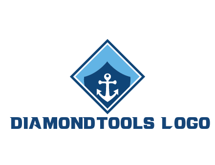 ship anchor in shield in polygon