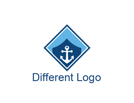 ship anchor in shield in polygon