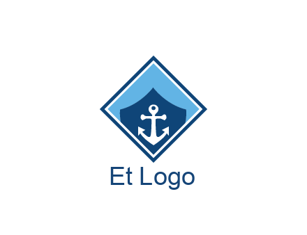 ship anchor in shield in polygon