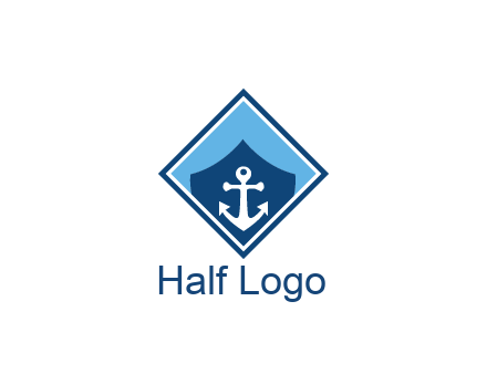 ship anchor in shield in polygon