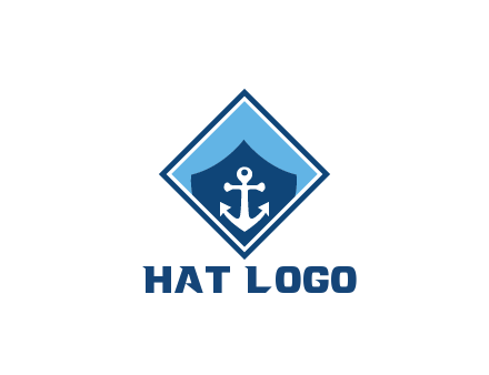 ship anchor in shield in polygon