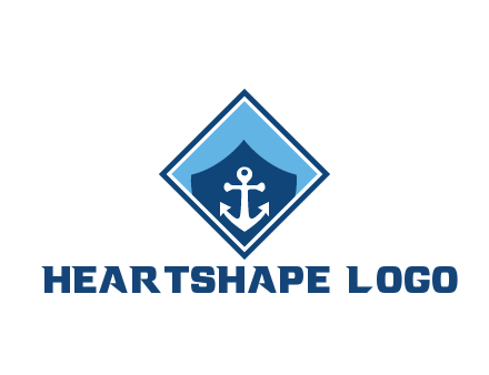 ship anchor in shield in polygon