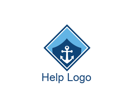 ship anchor in shield in polygon