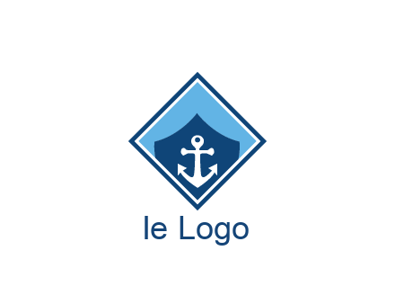 ship anchor in shield in polygon