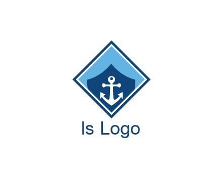 ship anchor in shield in polygon